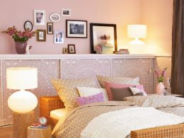 Декорация на стената зад леглото в спалнята